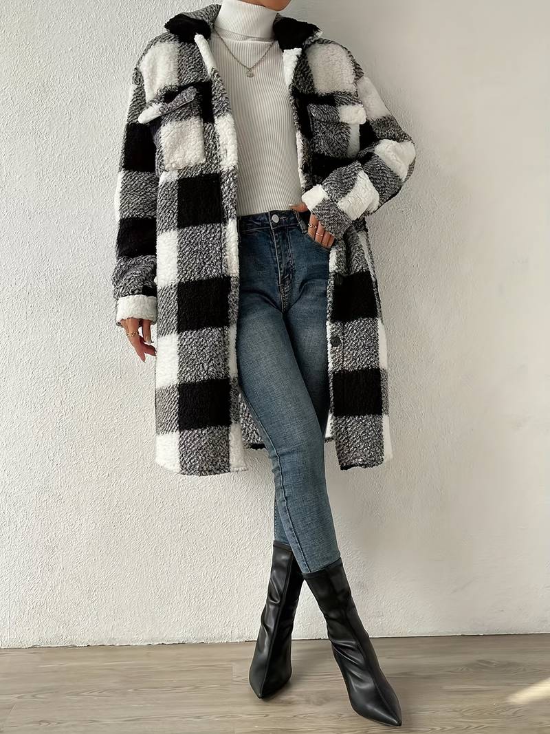 Teddyjacke Karo Muster Weich