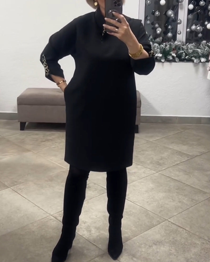 Elegantes Kleid mit Stehkragen Chic - IdealeKleiden