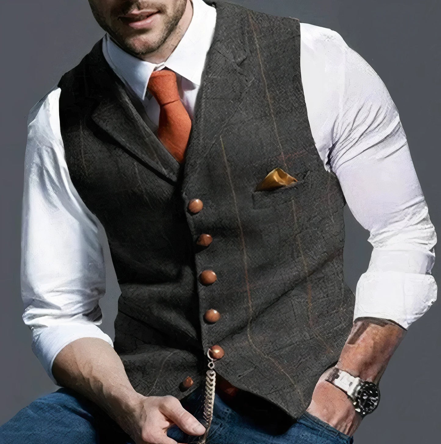 Modische Karo-Weste Herren Elegant
