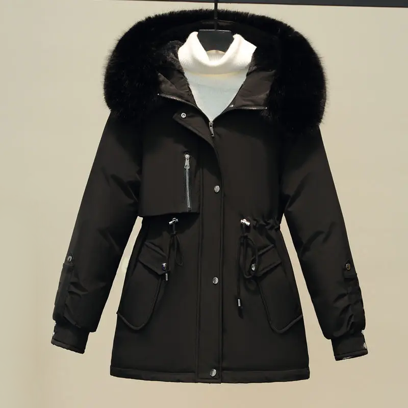 Damen Winterjacke Steppweste Mit Pelzkrage