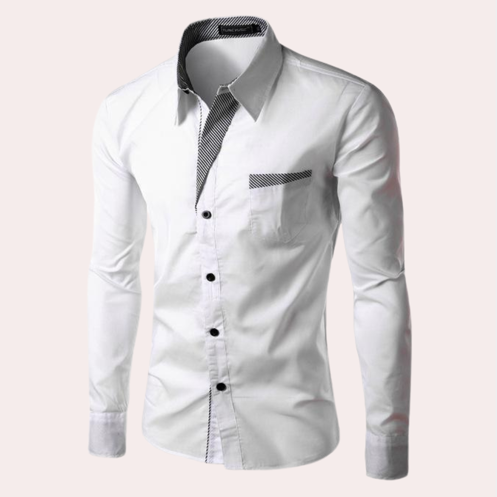 Herren Anzughemd Slim Fit Langarm