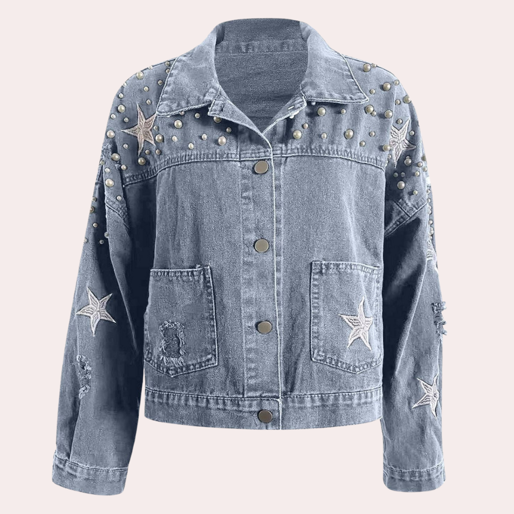 Herbst Jeansjacke Damen Modern Trendy