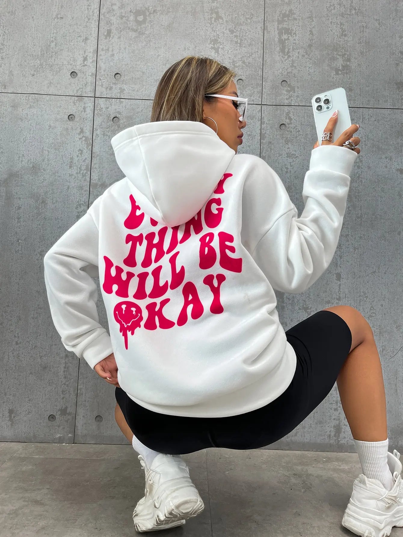 Kuschel Hoodie Damen Weich Bequem