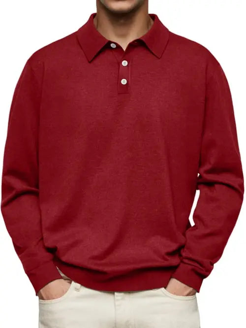 Stylisches Herren-Poloshirt Langarm Qualität