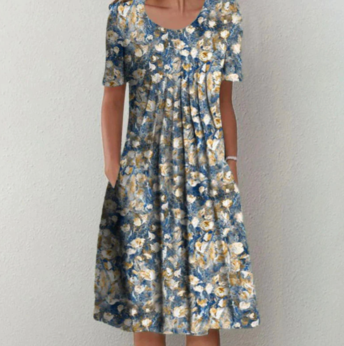 Damen Sommerkleid Blumenmuster Lockeres Design