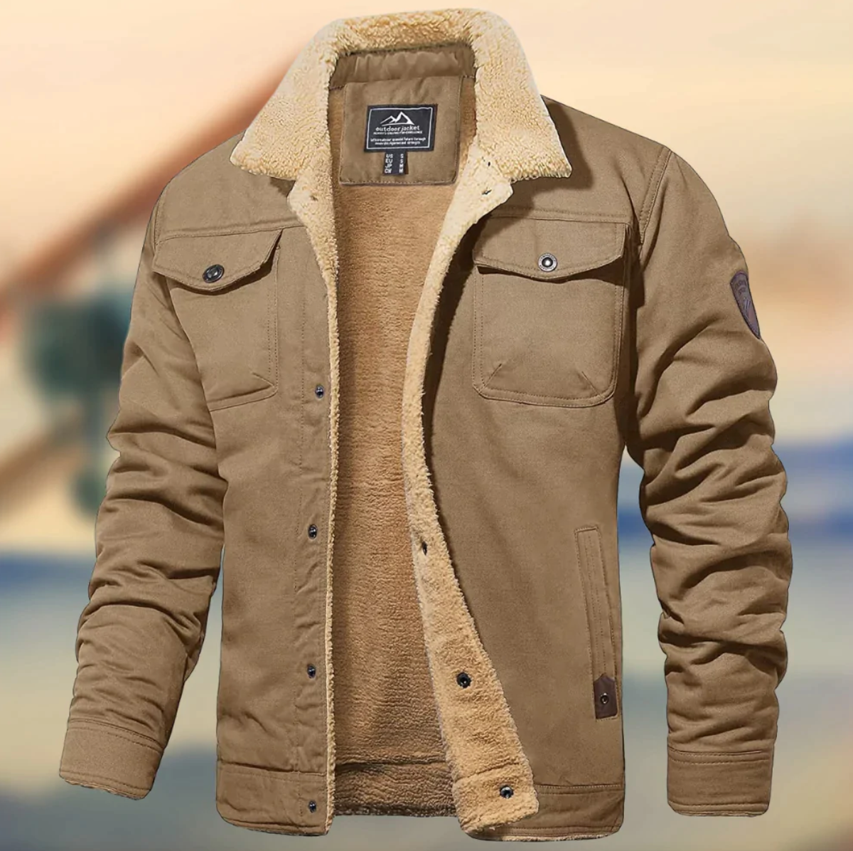 Herren Winterjacke Elegant Weich Isoliert