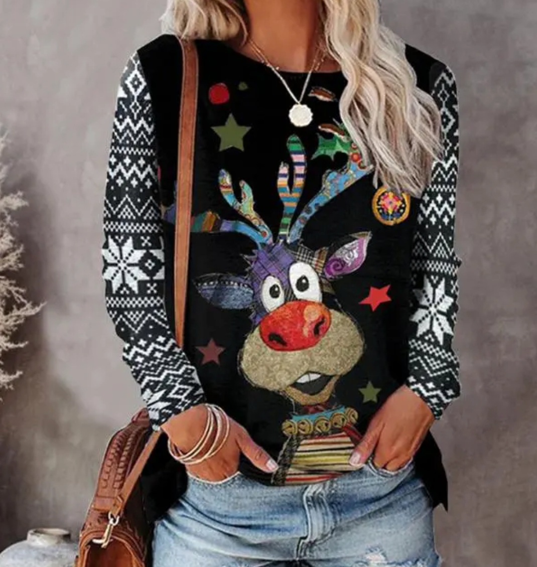 Weihnachtspullover Gemütlich Warm Fleece