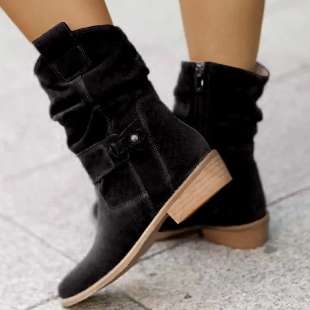 Stilvolle Frauenstiefel Hochhackig Riemen