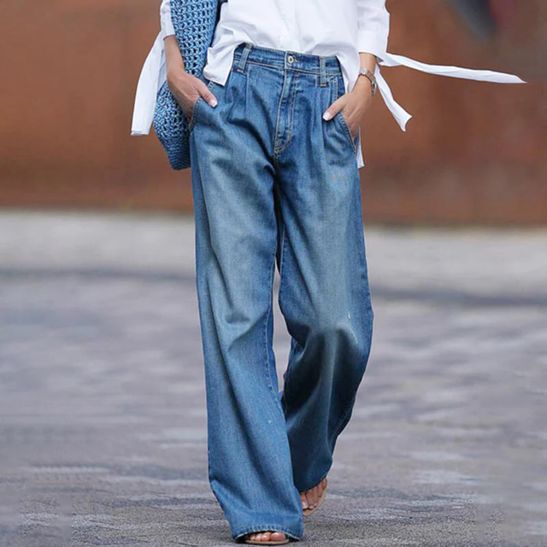 Bequeme Frauenjeans Lässig Fit Lange Hose - IdealeKleiden