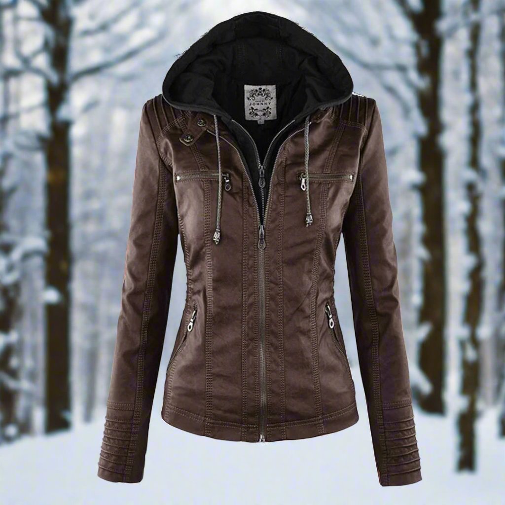 Mode Bikerjacke Slim Fit Kunstleder