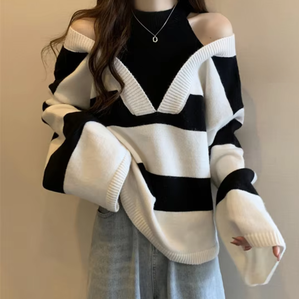 Eleganter Damenpullover mit Offener Schulter