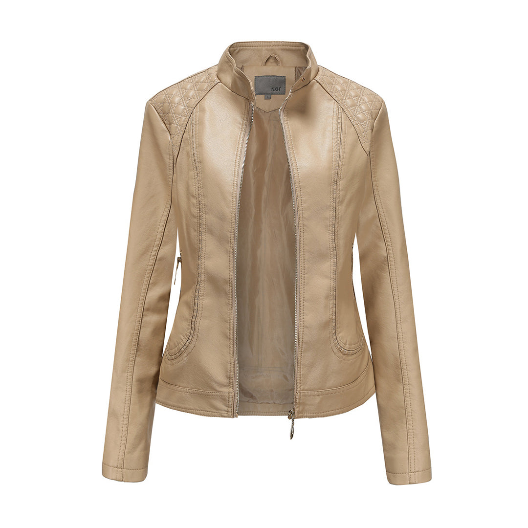 Elegante Lederjacke Damen Schwarz Lederschutz