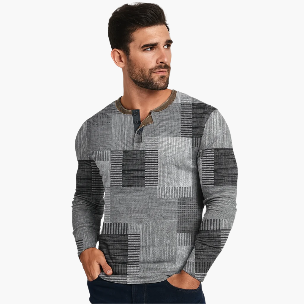 Herren Strickpullover Modern Patchwork Design