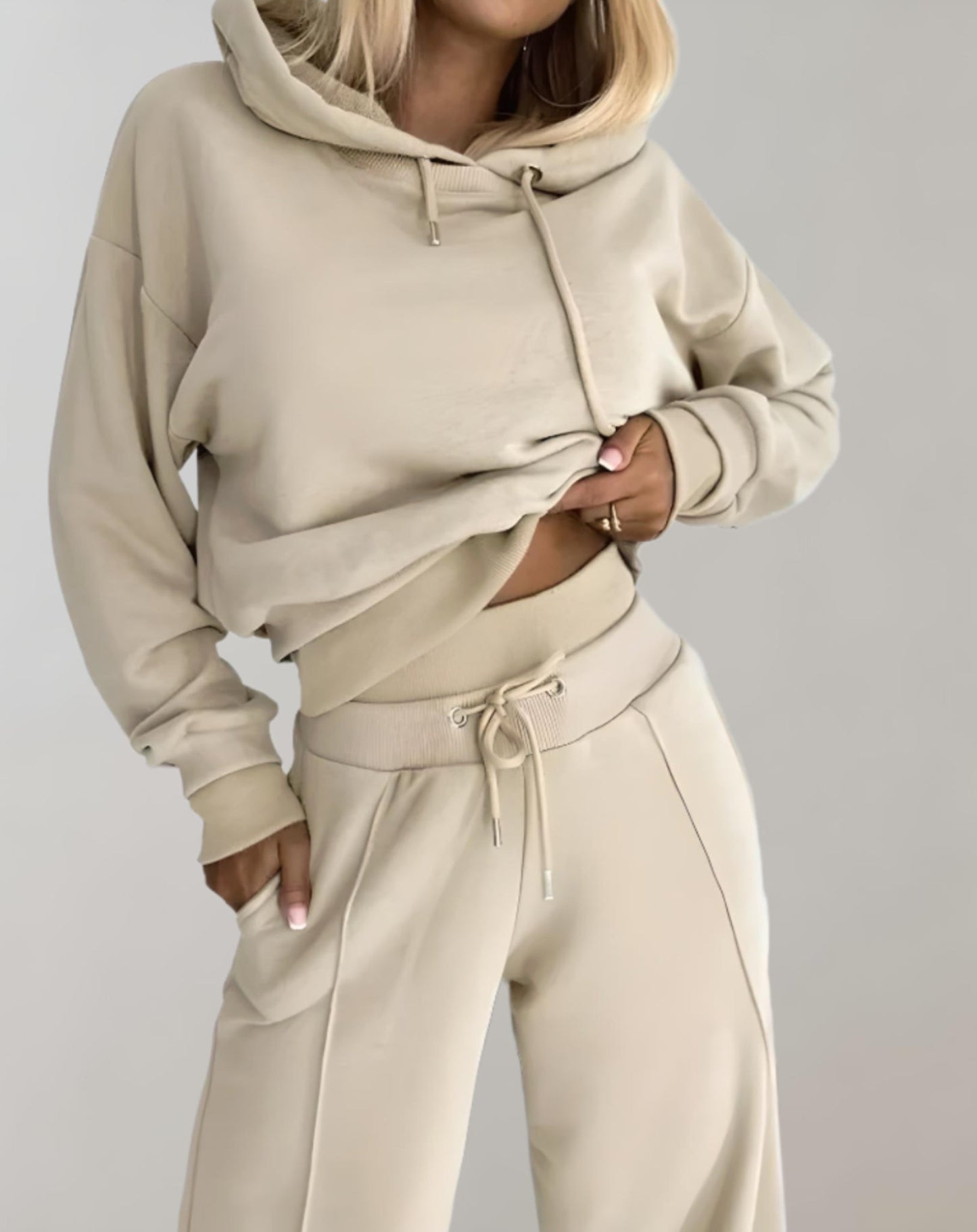 Komfortables Damen Hoodie Jogginganzug Set Freizeit