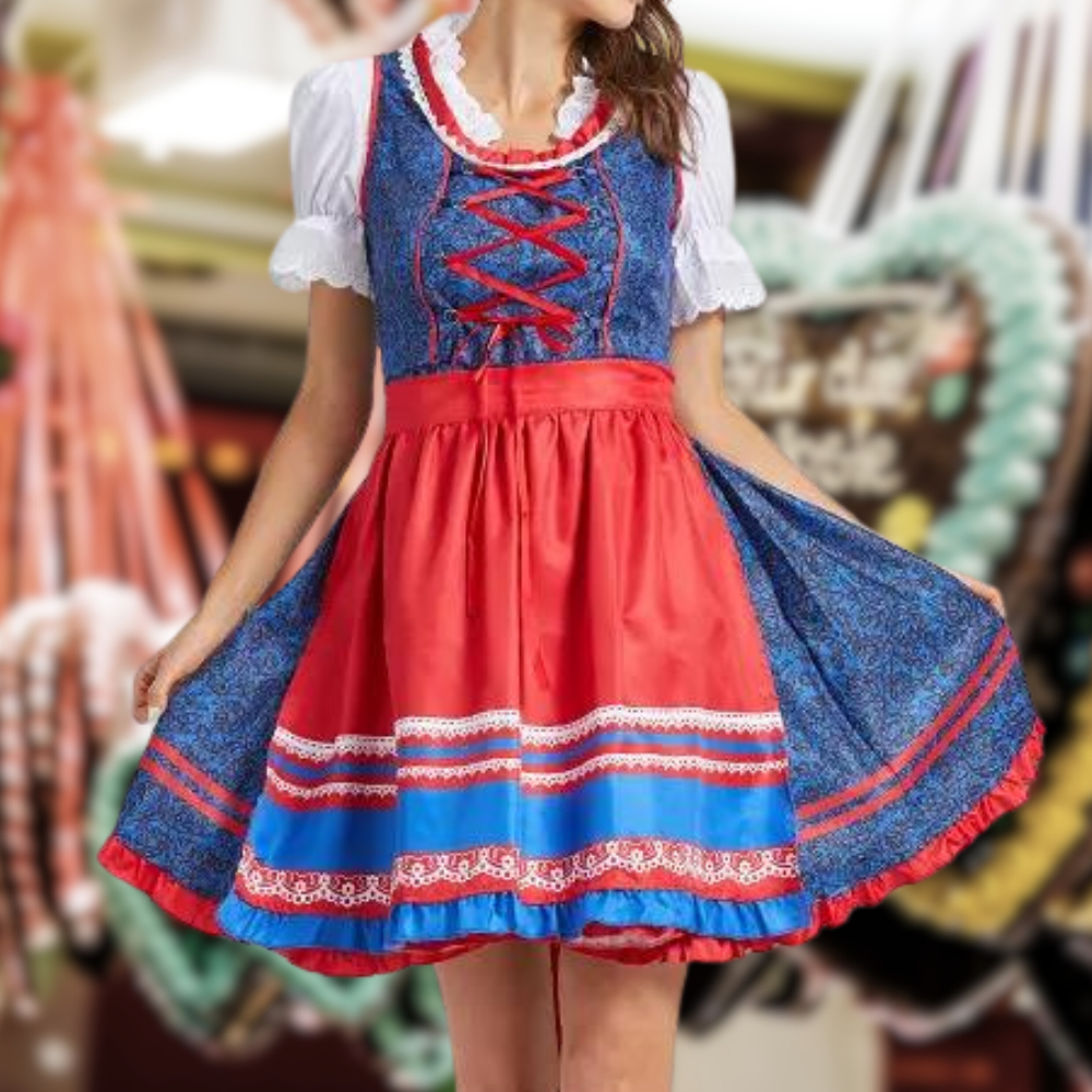 Traditionelles Dirndl mit Schürze und Bluse - IdealeKleiden