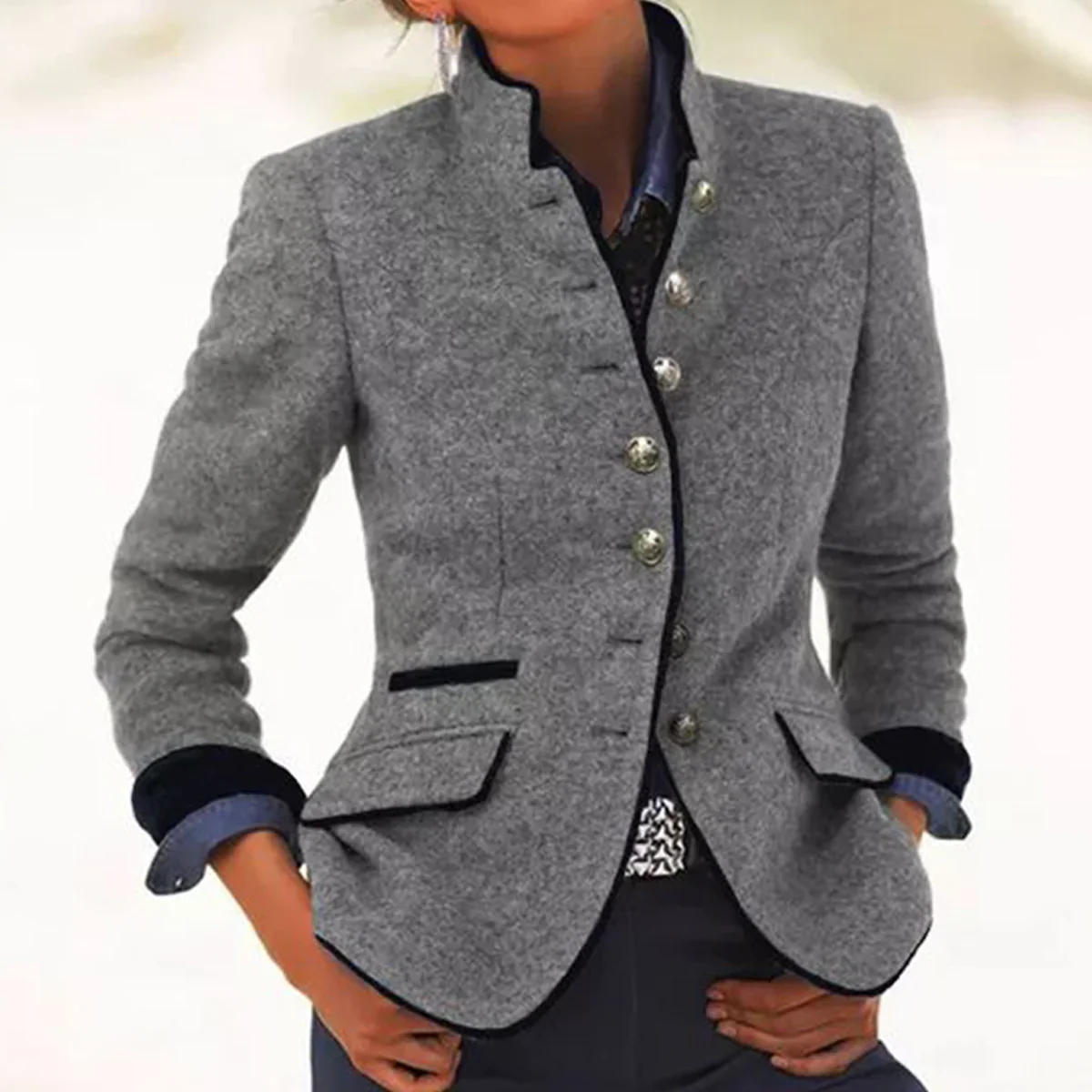 Warme Damen Winterjacke Gepolstert Lange Passform