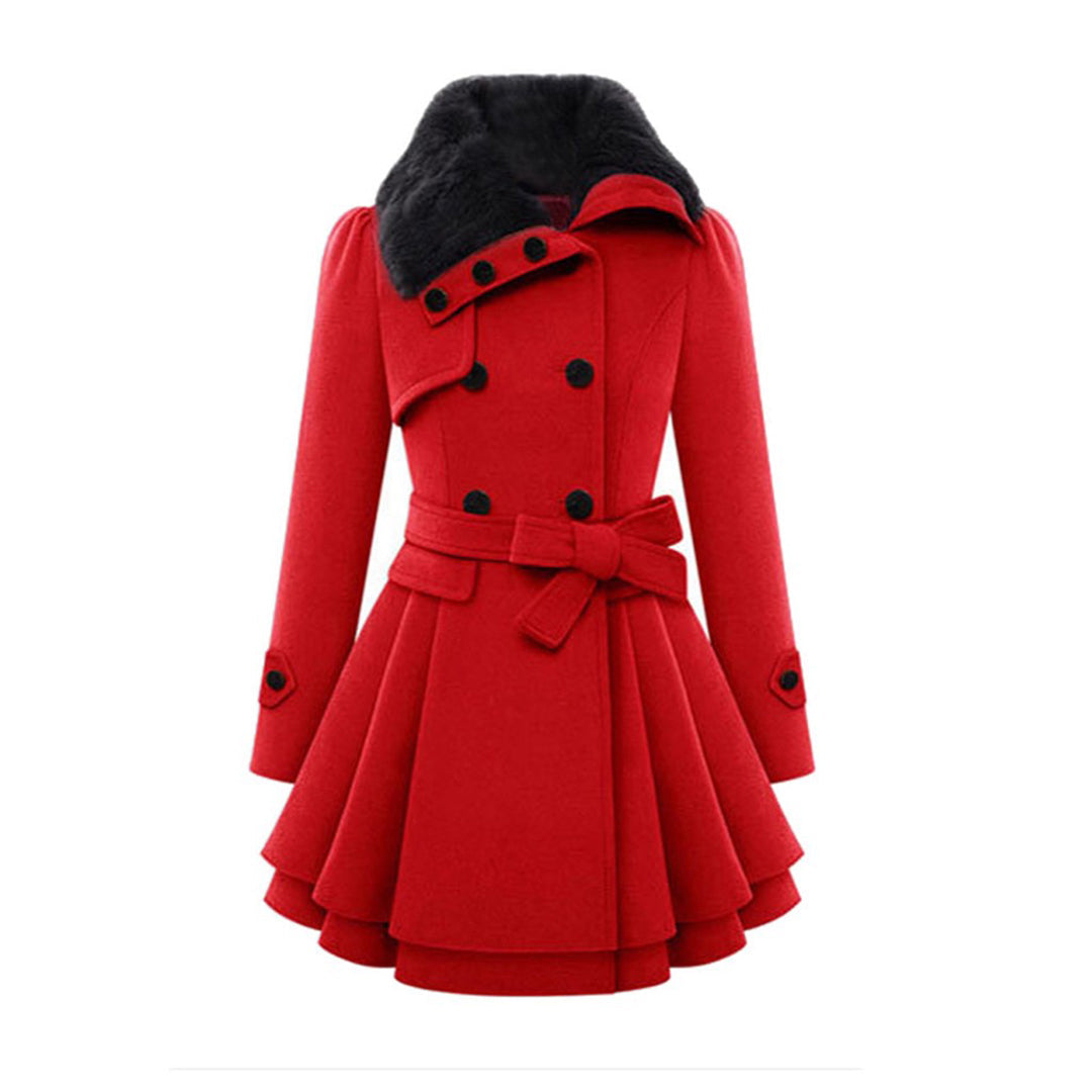 Eleganter Woll-Trenchcoat Damen Wintermantel