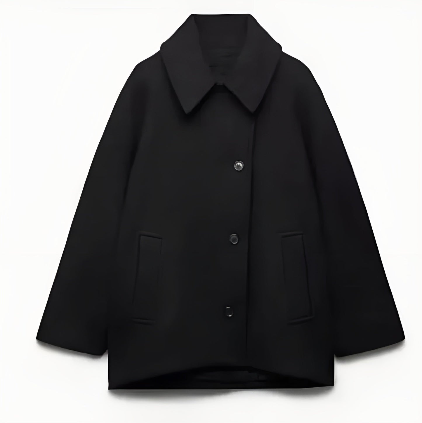 Großer Wollmantel Oversized Doppeltknöpfig