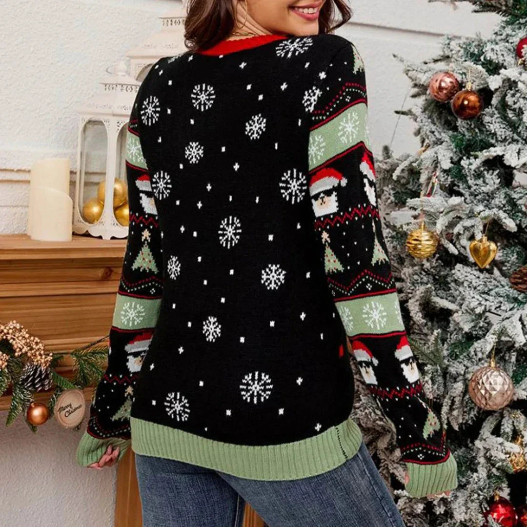 Weihnachtspullover Damen LED Lichter Festlich - IdealeKleiden