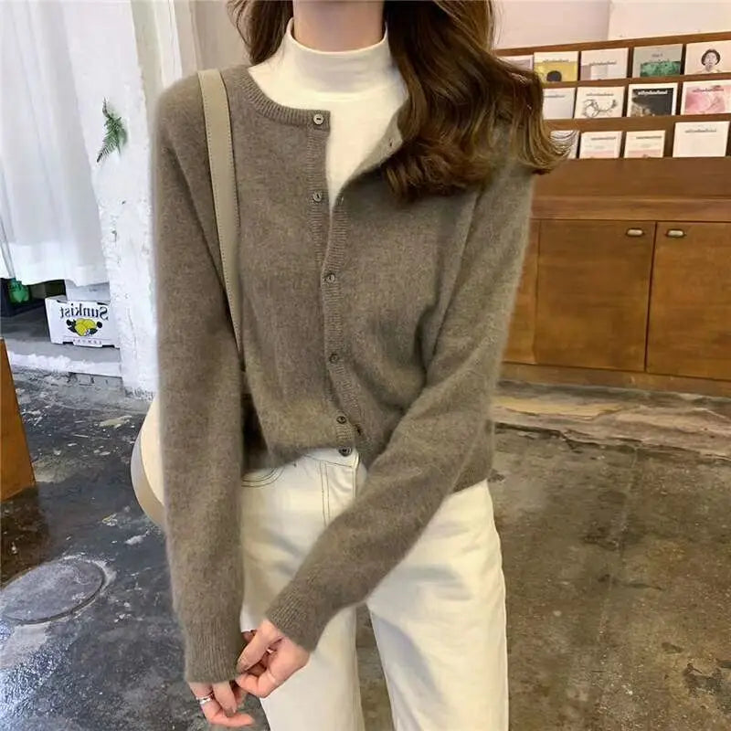 Kuschelige Strickjacke Offen Vorne Damen