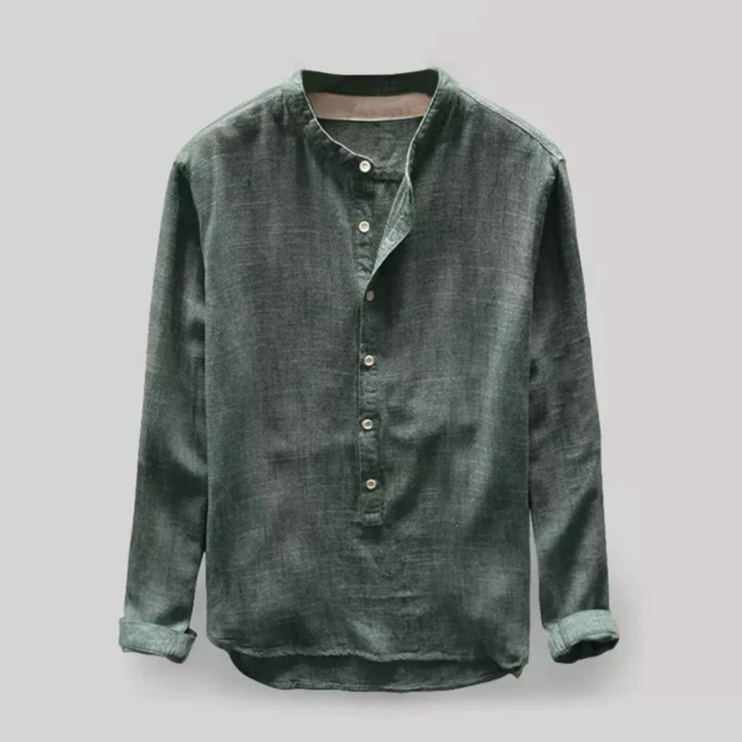 Herren Hemd Langarm Henley Style