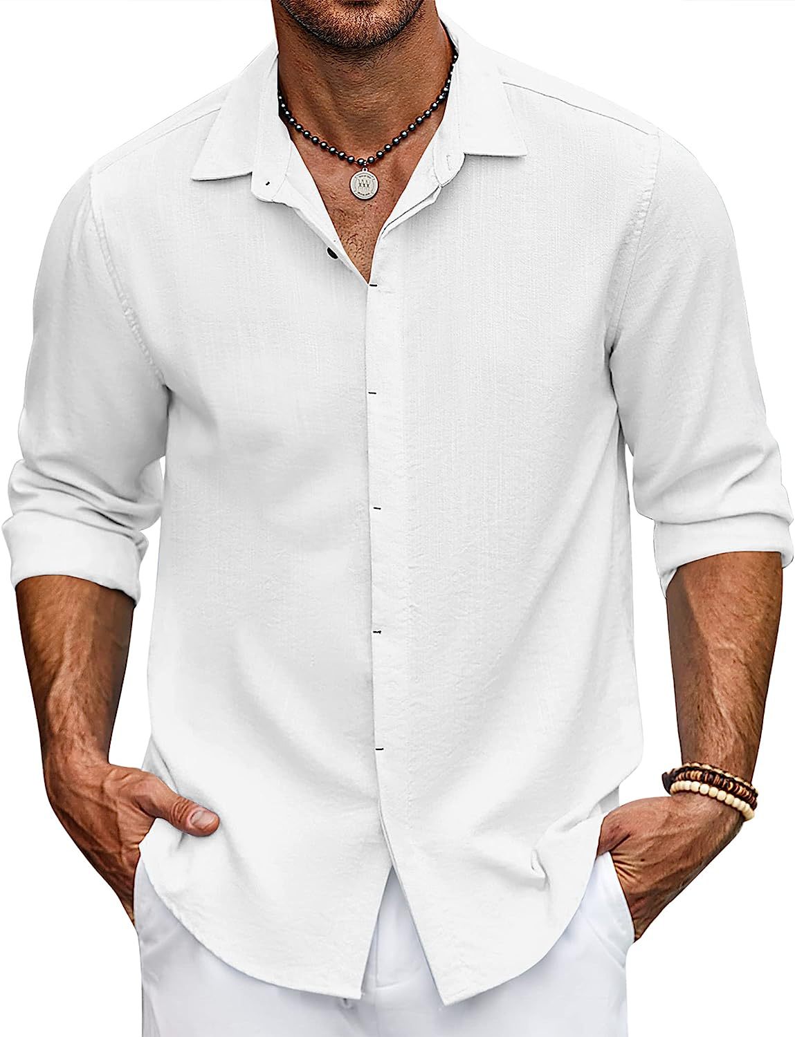 Herren Langarmhemd Locker Modern Knopfleiste