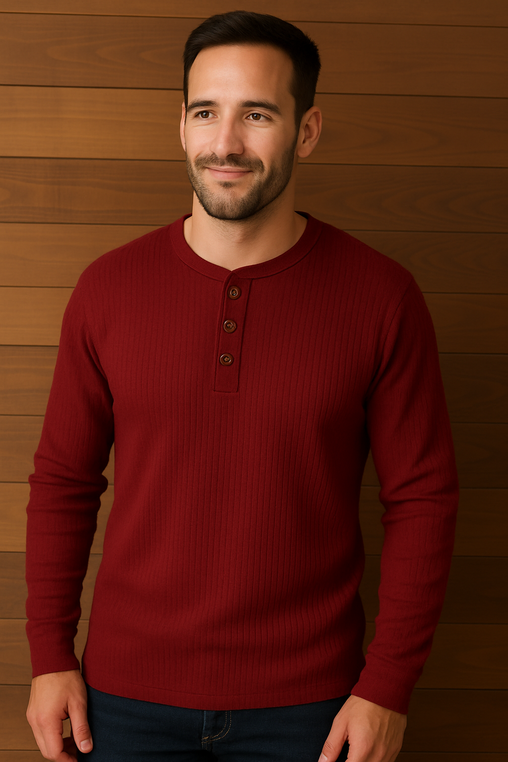 Herren T-Shirt Waffeloptik Komfort