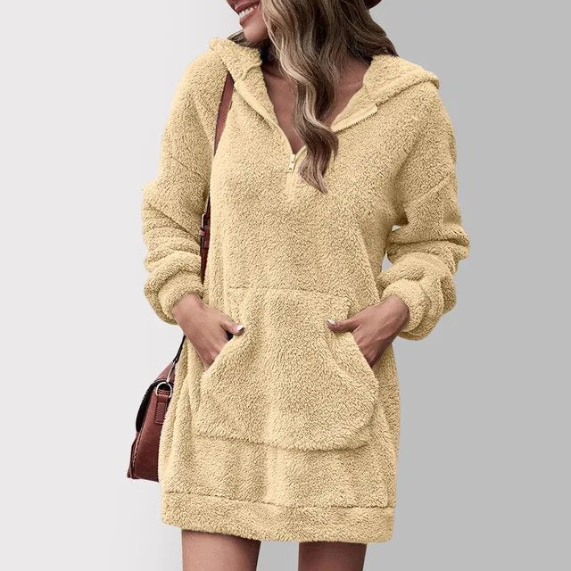 Weiches Sweatkleid Mit Kapuze