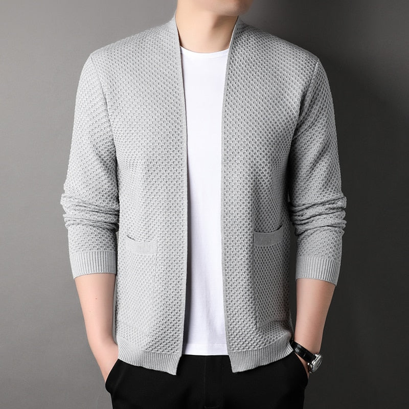 Herren Strickjacke Mit Taschen Offen