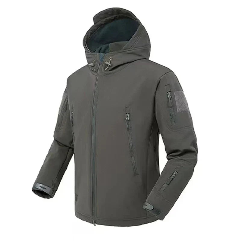 Wasserdichte Fleecejacke mit Kapuze Outdoor