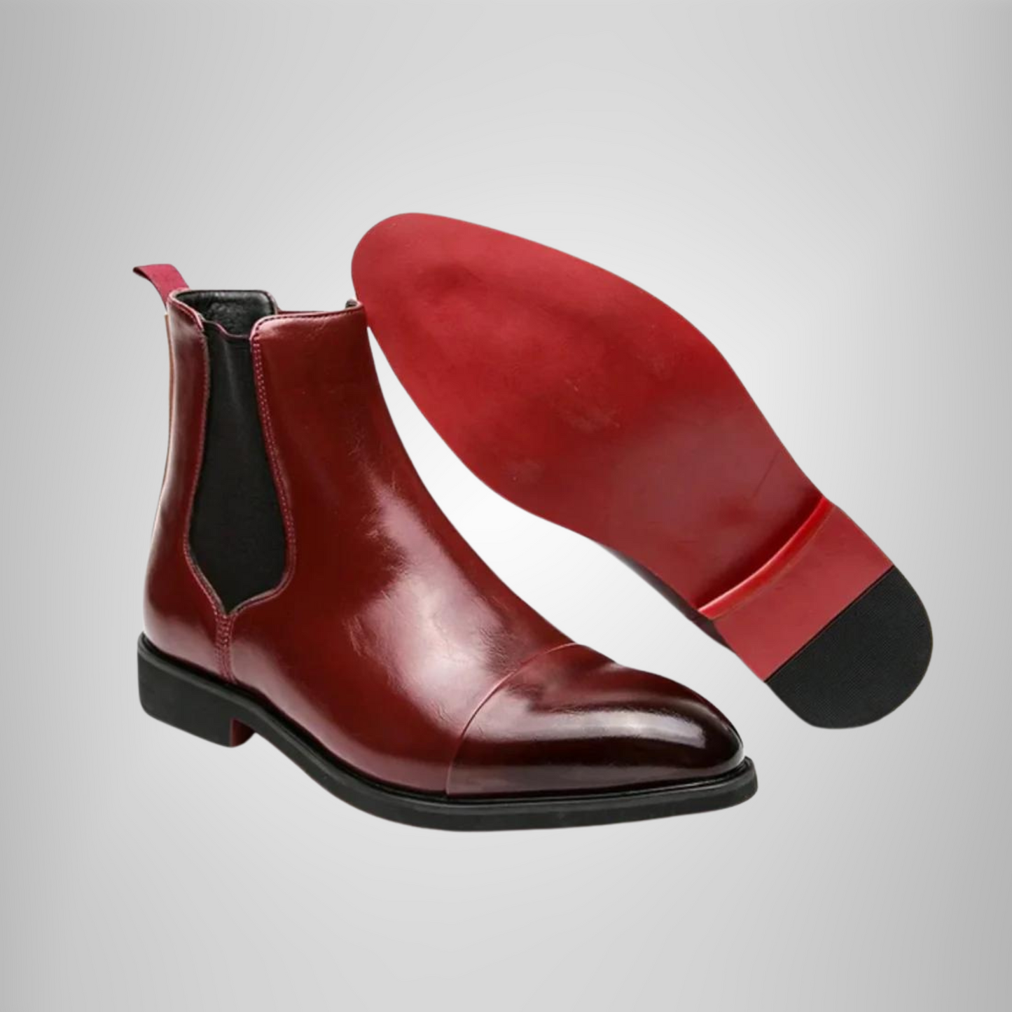 Herren Stiefeletten Spitze Kappe Leder Optik