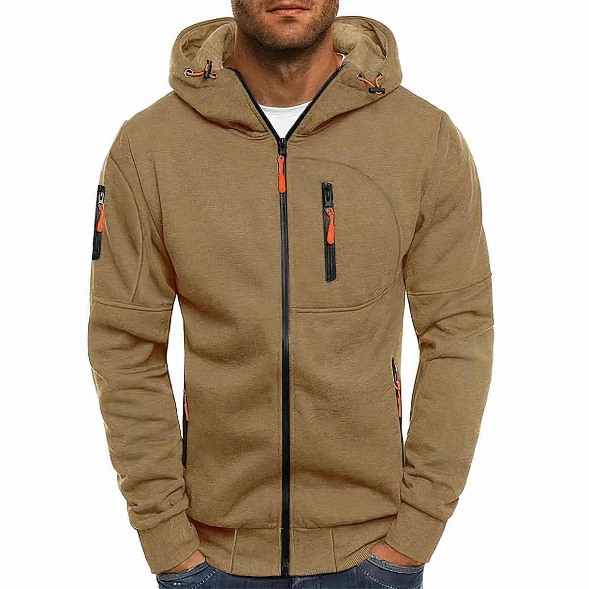 Klassische Herren Hoodie Kapuze Langarm