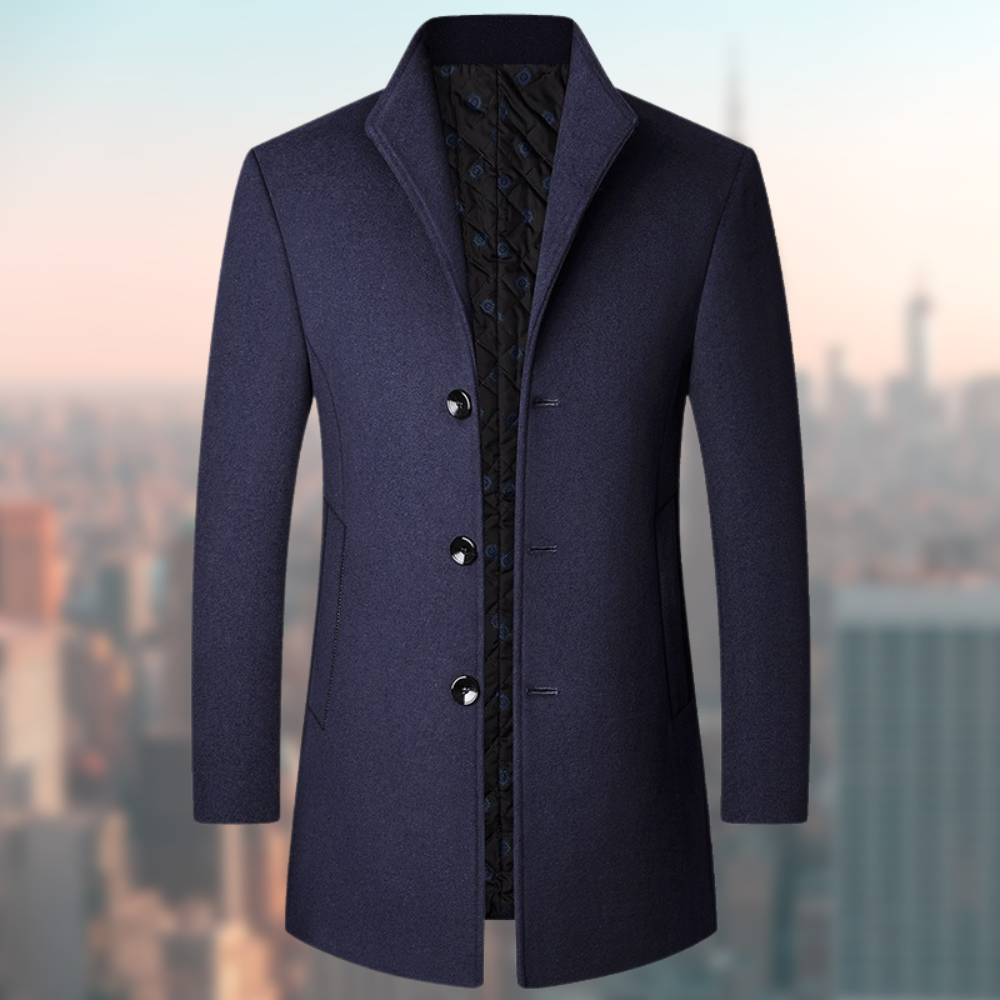 Herren Wintermantel Elegant Schwarz