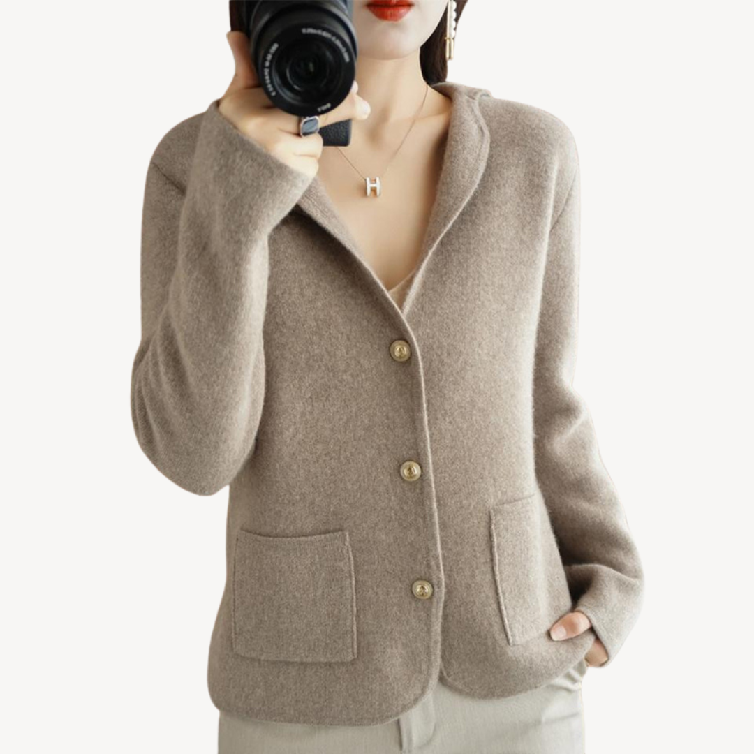 Damen Wollcardigan Elegante Knöpfe