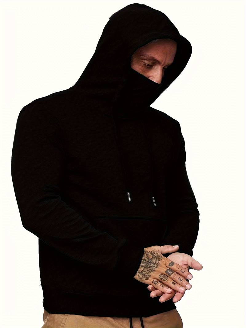 Kapuzenpullover Herren mit Gesichtsmaske und Tasche