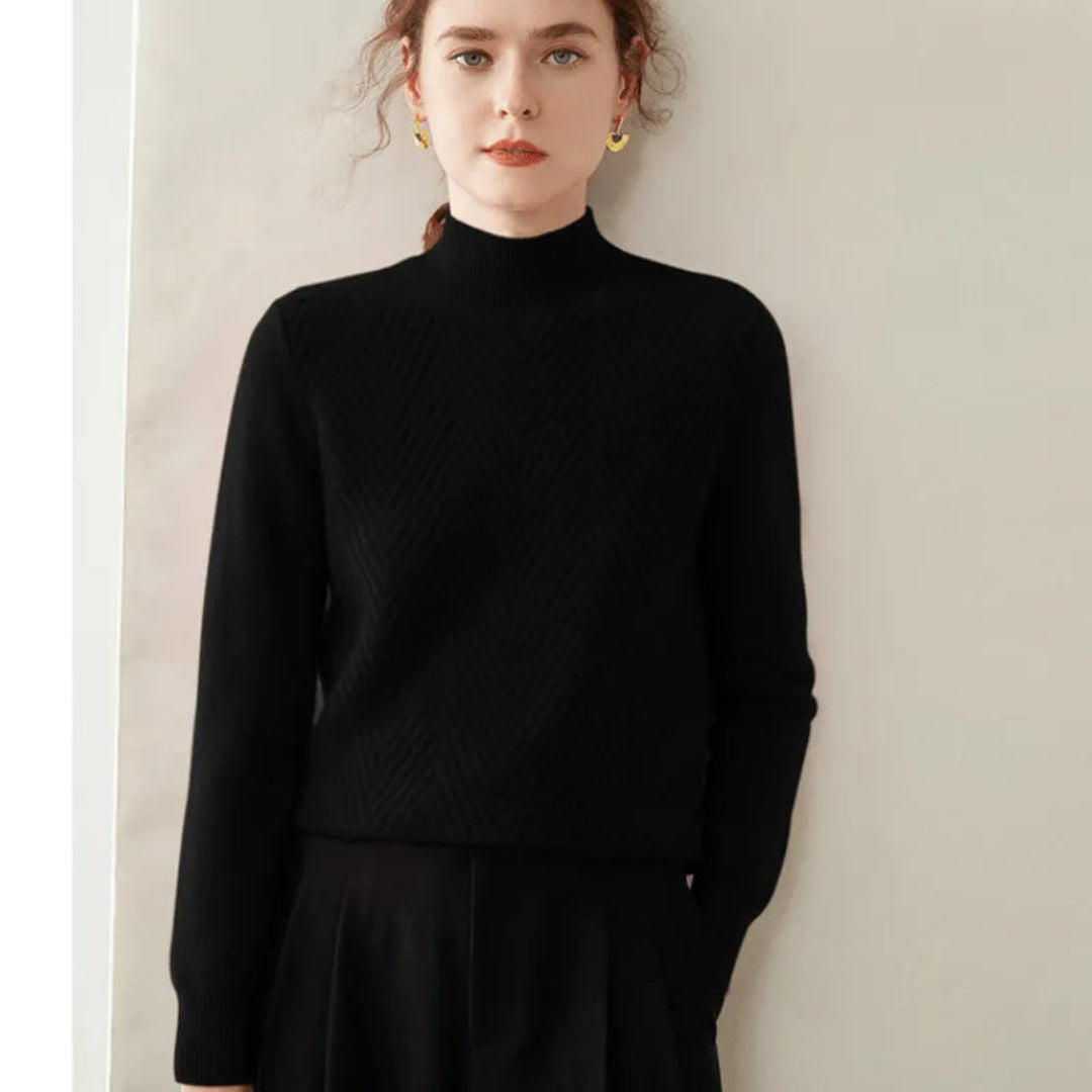 Kleid mit Chevron-Muster und Rundhals