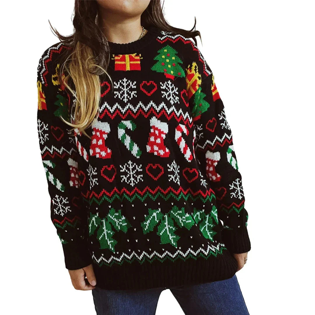 Damen Strickpullover Fein Geschnürt
