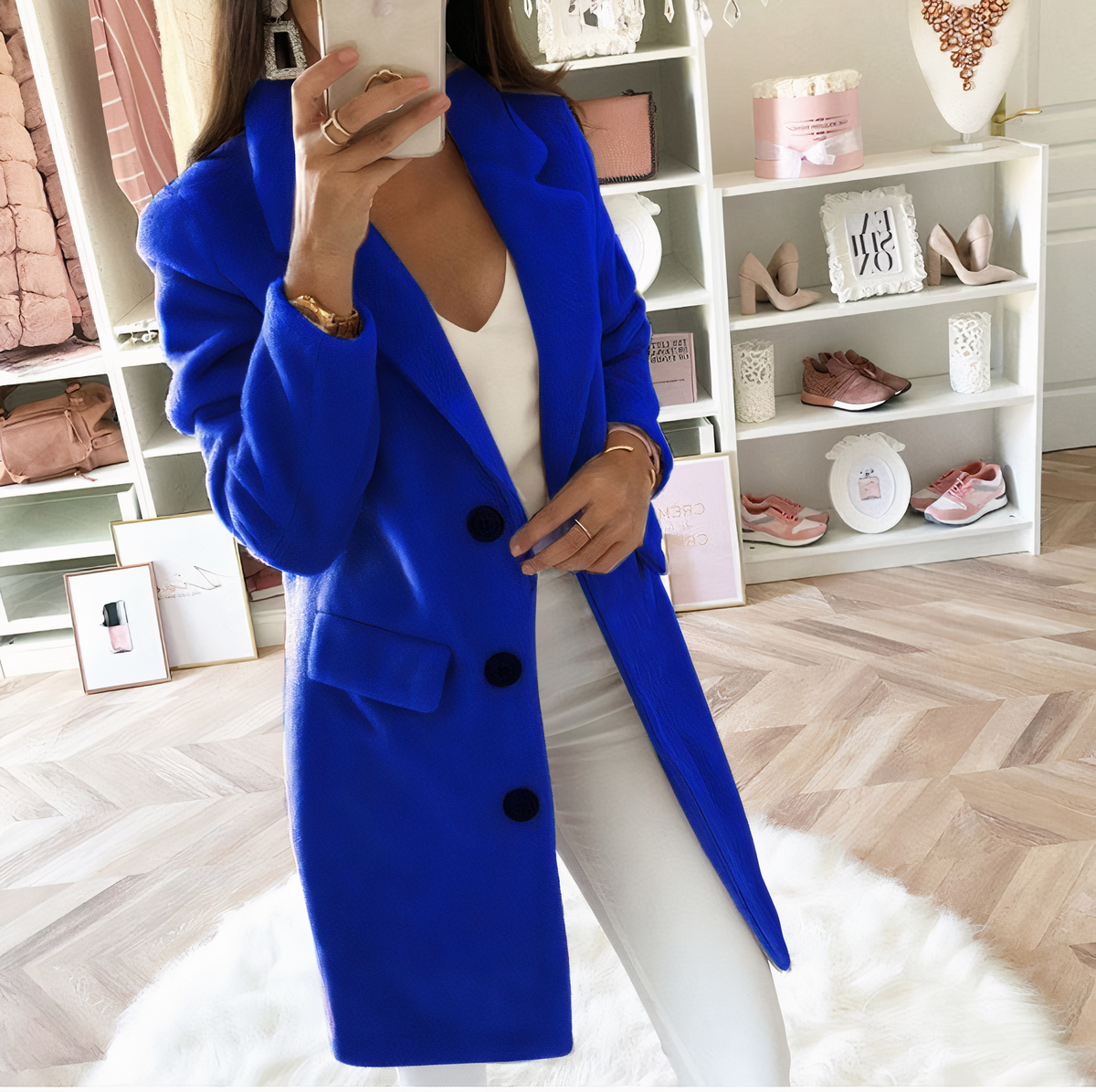 Elegante Damenmantel Lange Stylische Jacke