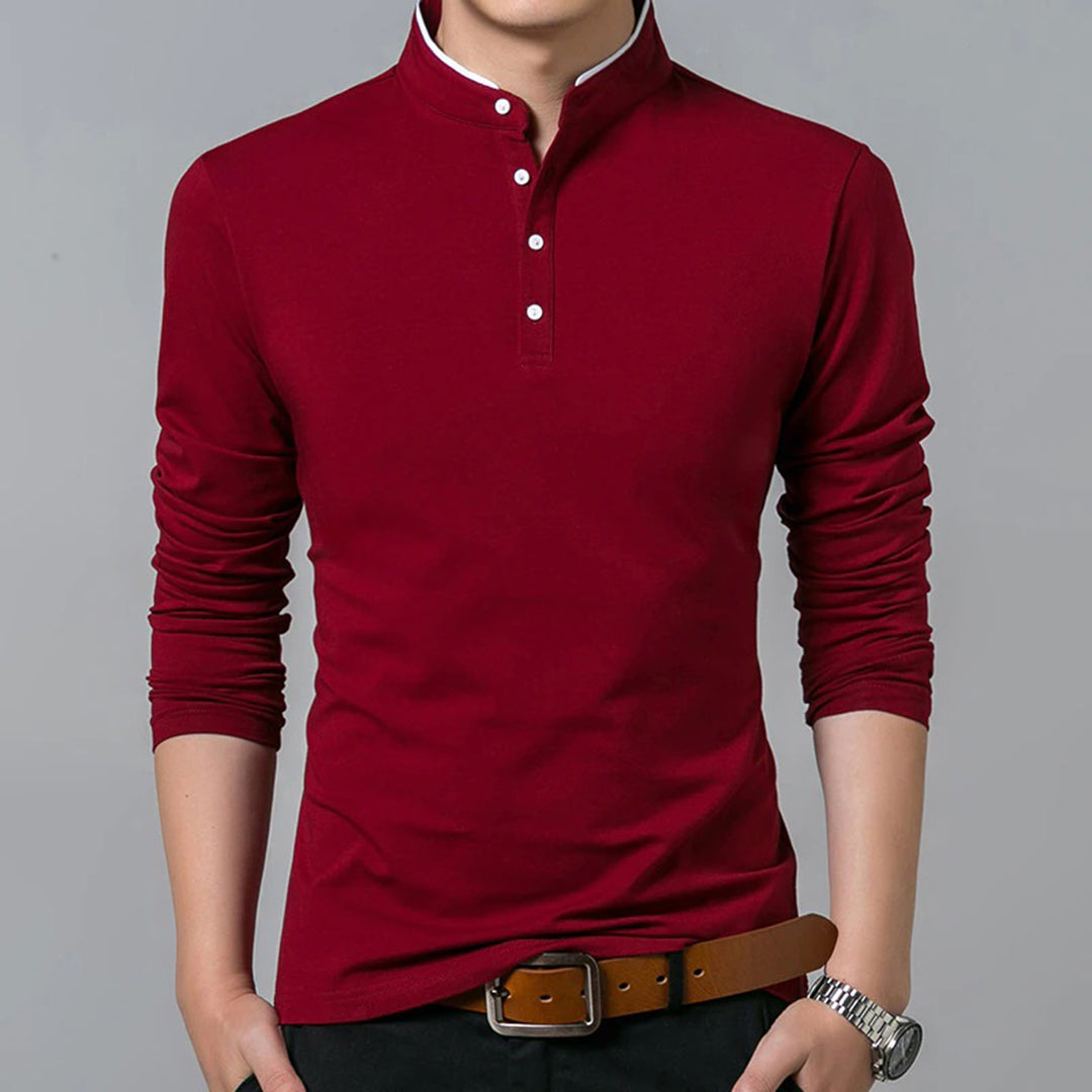 Herren Poloshirt Slim Fit Knopfleiste