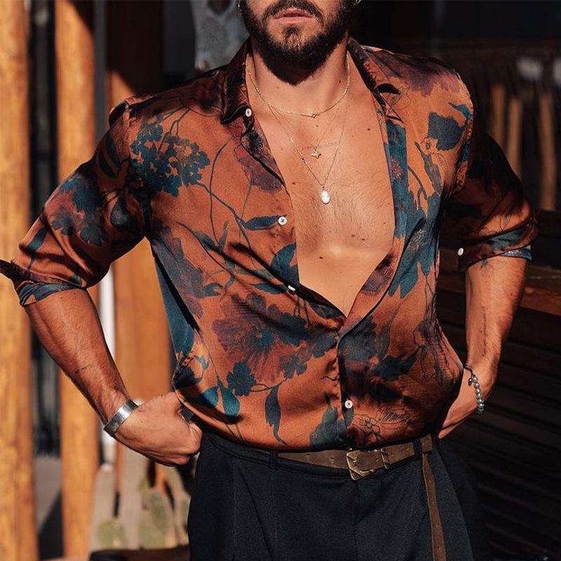 Hawaiihemd Langarm Herren Button-Down