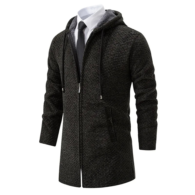 Herren Strickjacke Kapuzenjacke Lang