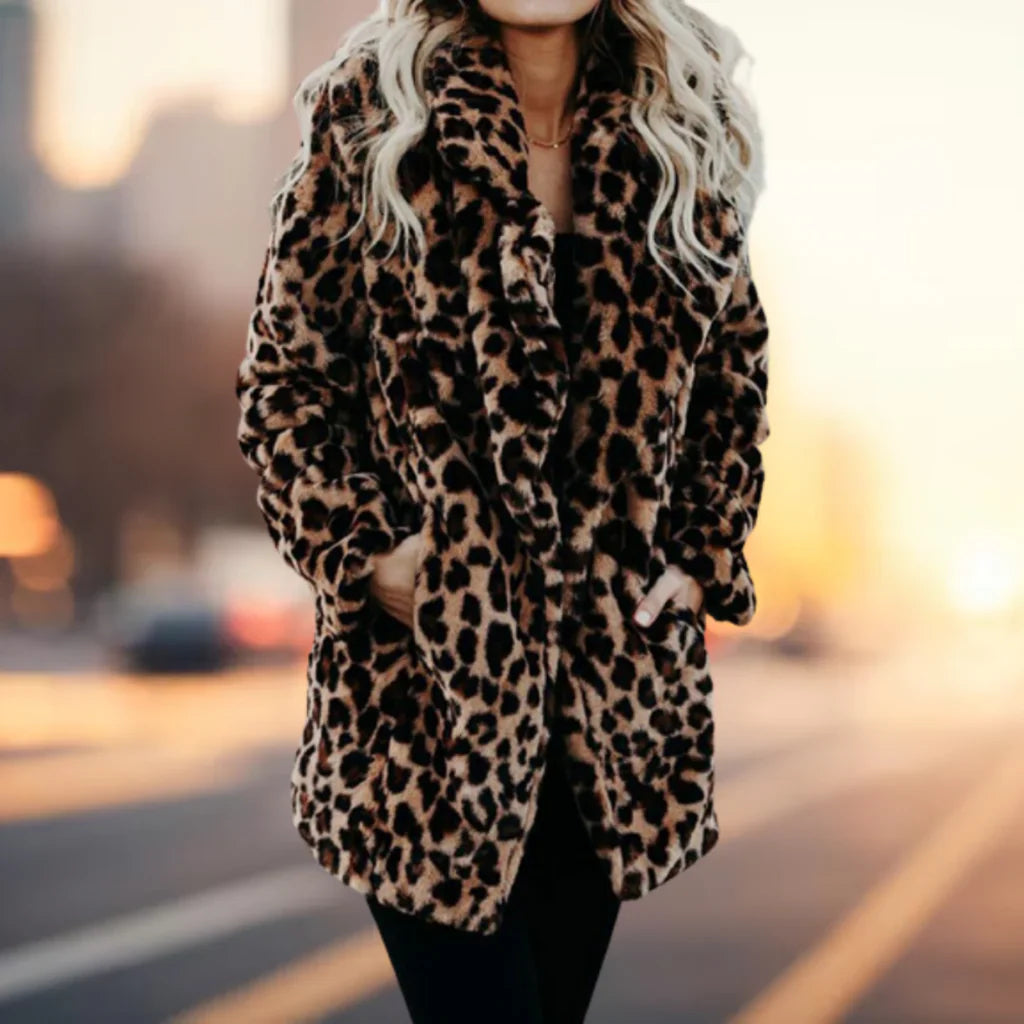 Kuschelige Winterjacke Elegant Plüsch Pelz Design - IdealeKleiden