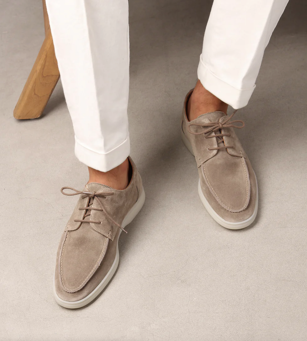 Herren Lederschuhe Rutschfest Schnürlos