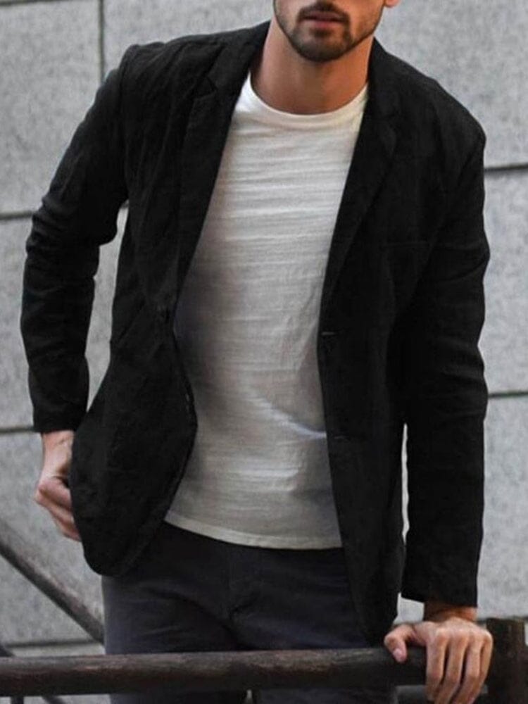 Herren Leinenblazer Leicht Slim Fit