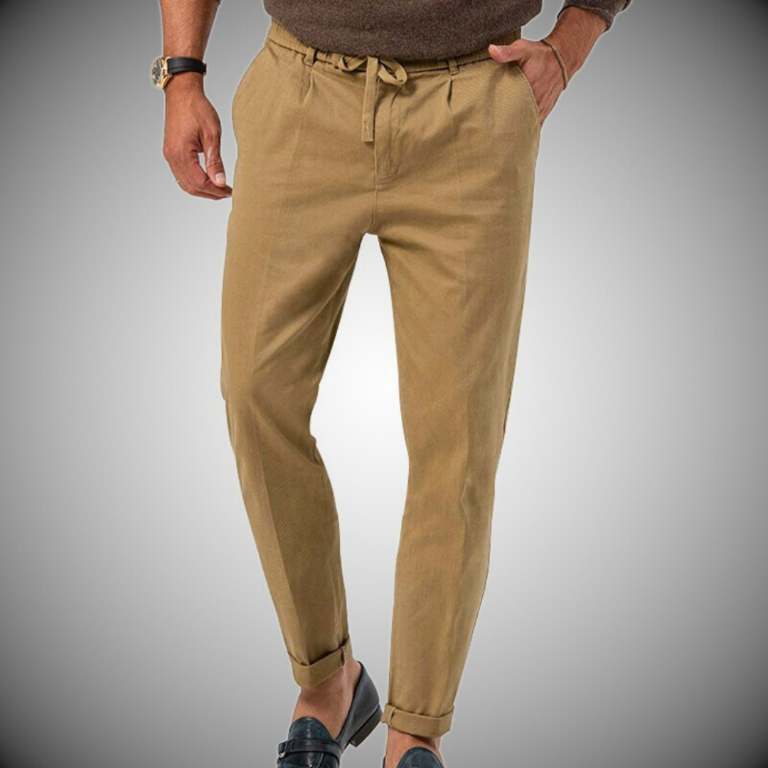 Herren Leinenhose Baumwolle Straight Cut