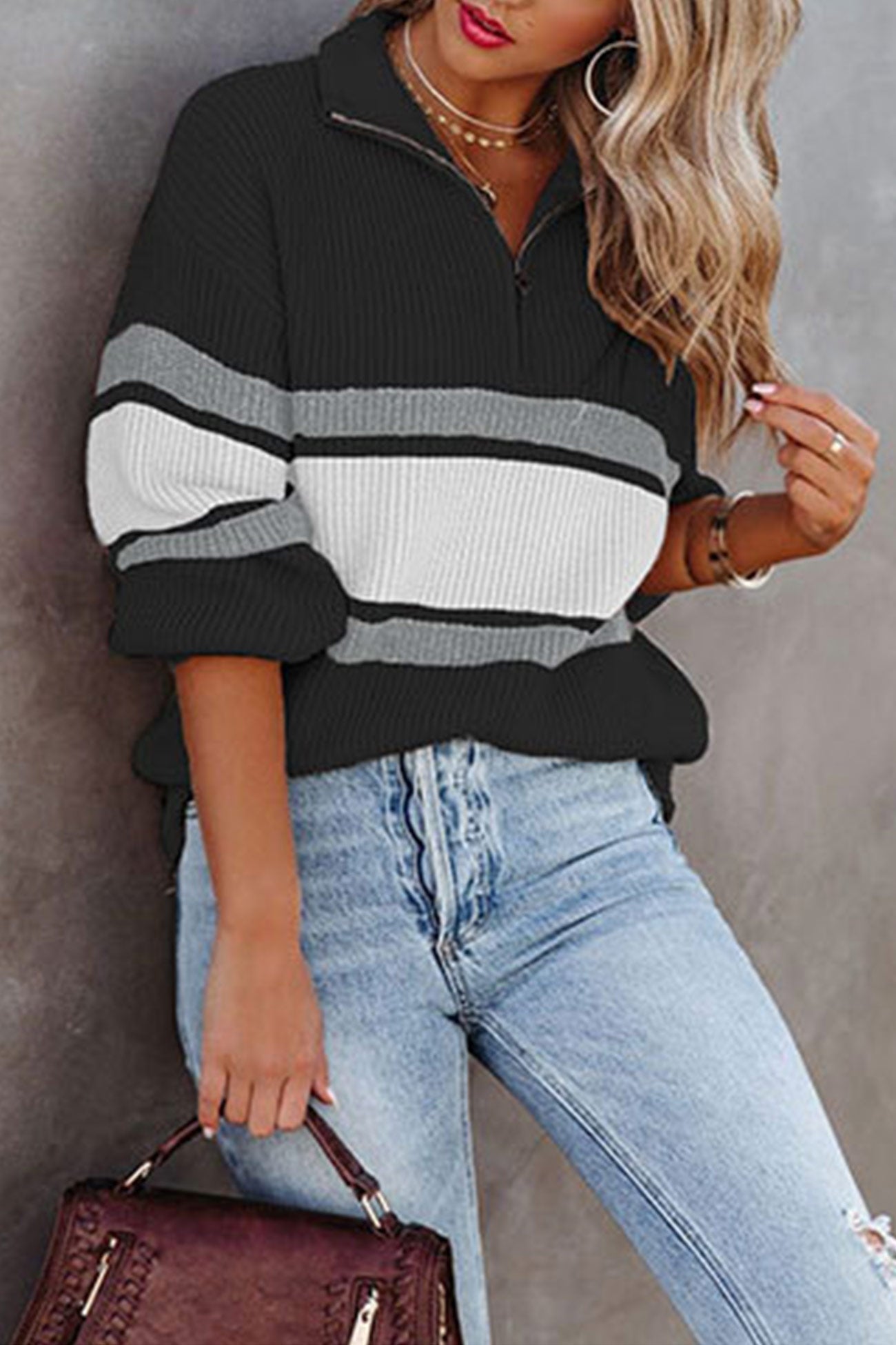 Damen Pullover Baumwolle Weich Warm