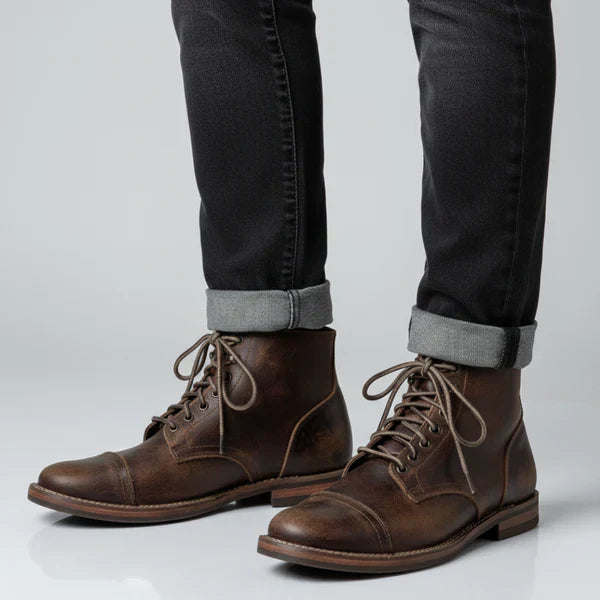 Herren Arbeitsschuhe Leder Schnürstiefeletten