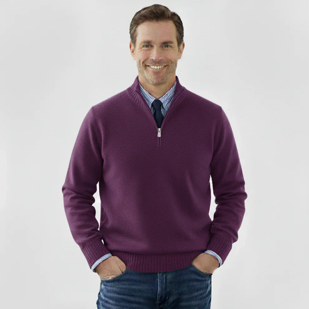 Herren Pullover Klassisch Viertelreißverschluss