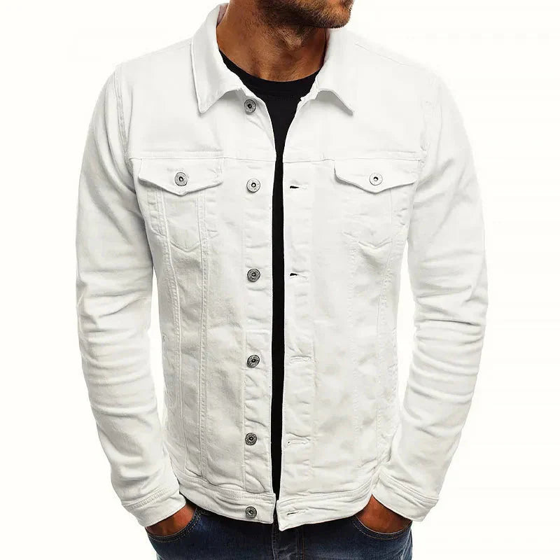 Schmale Denimjacke Mit Knöpfen