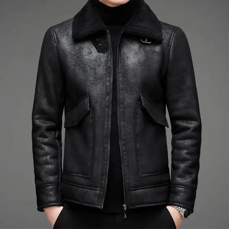 Lederjacke Retro Fliegerstil